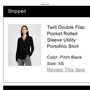 Express Pitch Black Utility Portofino Shirt